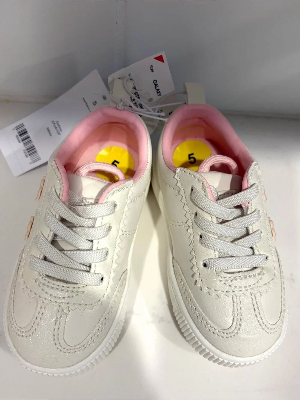 Carter's White Sneakers with Pink Floral Accents
